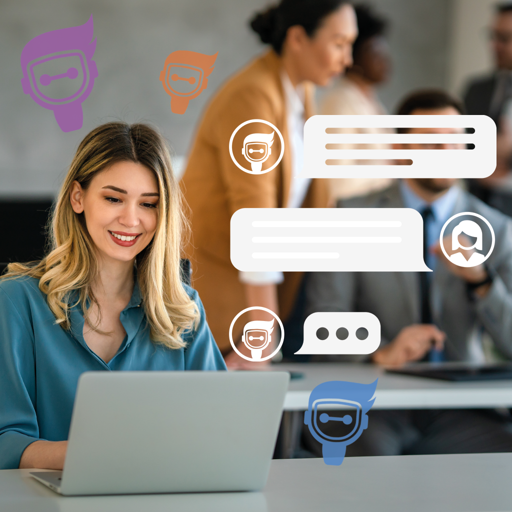 genie donna al computer con AI